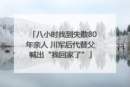 八小时找到失散80年亲人 川军后代替父喊出“我回家了”
