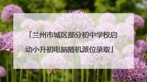 兰州市城区部分初中学校启动小升初电脑随机派位录取