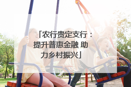 农行贵定支行：提升普惠金融 助力乡村振兴