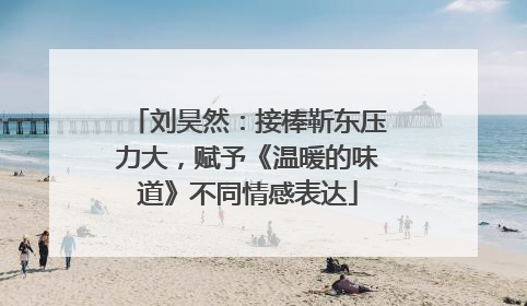 刘昊然：接棒靳东压力大，赋予《温暖的味道》不同情感表达