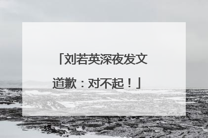 刘若英深夜发文道歉：对不起！