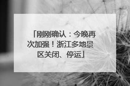 刚刚确认：今晚再次加强！浙江多地景区关闭、停运