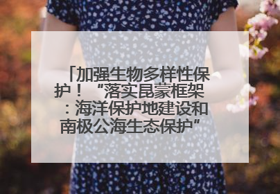 加强生物多样性保护！“落实昆蒙框架：海洋保护地建设和南极公海生态保护”主题论坛将举办