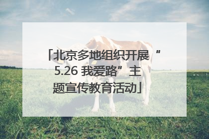 北京多地组织开展“5.26 我爱路”主题宣传教育活动