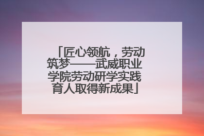匠心领航，劳动筑梦——武威职业学院劳动研学实践育人取得新成果