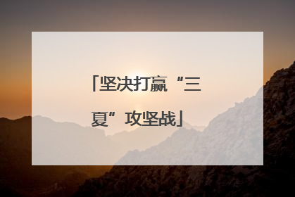 坚决打赢“三夏”攻坚战