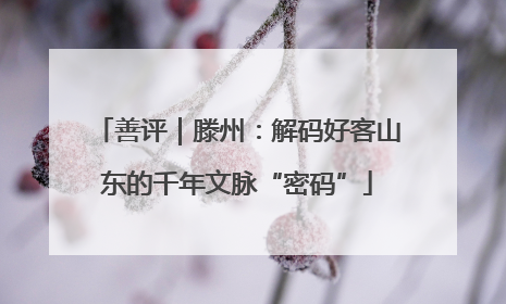善评｜滕州：解码好客山东的千年文脉“密码”