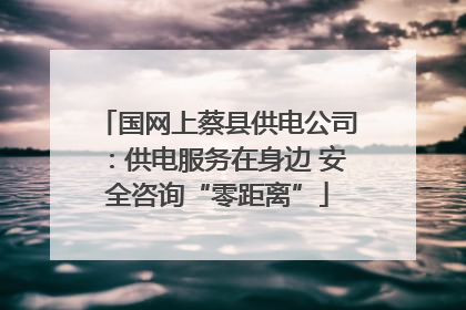 国网上蔡县供电公司：供电服务在身边 安全咨询“零距离”