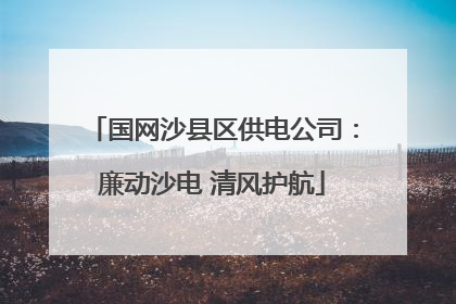 国网沙县区供电公司：廉动沙电 清风护航