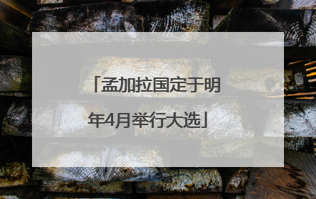 孟加拉国定于明年4月举行大选
