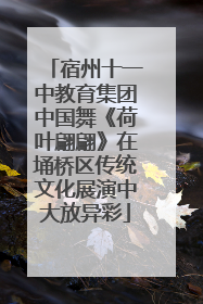 宿州十一中教育集团中国舞《荷叶翩翩》在埇桥区传统文化展演中大放异彩