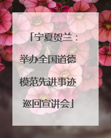 宁夏贺兰：举办全国道德模范先进事迹巡回宣讲会