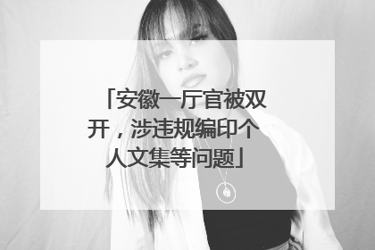 安徽一厅官被双开，涉违规编印个人文集等问题