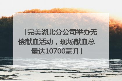 完美湖北分公司举办无偿献血活动，现场献血总量达10700毫升