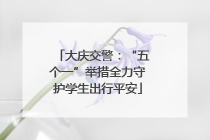 大庆交警：“五个一”举措全力守护学生出行平安