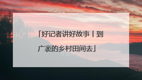 好记者讲好故事丨到广袤的乡村田间去