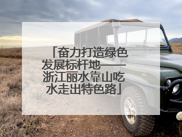 奋力打造绿色发展标杆地——浙江丽水靠山吃水走出特色路
