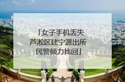 女子手机丢失 芦淞区建宁派出所民警倾力找回