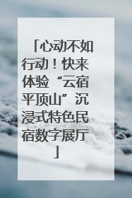 心动不如行动！快来体验“云宿平顶山”沉浸式特色民宿数字展厅