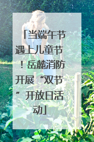 当端午节遇上儿童节！岳麓消防开展“双节”开放日活动