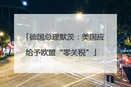 德国总理默茨：美国应给予欧盟“零关税”