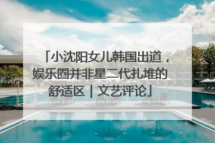 小沈阳女儿韩国出道，娱乐圈并非星二代扎堆的舒适区｜文艺评论