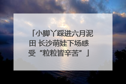 小脚丫踩进六月泥田 长沙萌娃下场感受“粒粒皆辛苦”