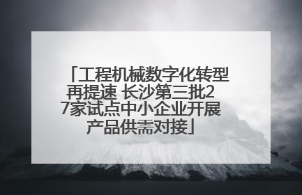 工程机械数字化转型再提速 长沙第三批27家试点中小企业开展产品供需对接