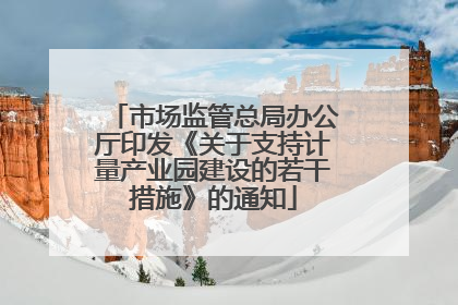 市场监管总局办公厅印发《关于支持计量产业园建设的若干措施》的通知