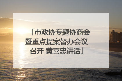 市政协专题协商会暨重点提案督办会议召开 黄喜忠讲话