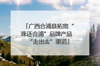 广西合浦县拓宽“珠还合浦”品牌产品“走出去”渠道