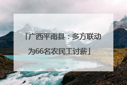 广西平南县：多方联动为66名农民工讨薪