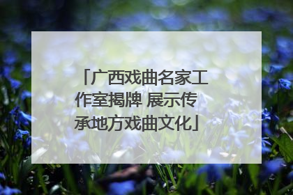 广西戏曲名家工作室揭牌 展示传承地方戏曲文化