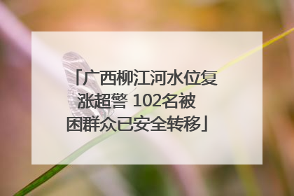 广西柳江河水位复涨超警 102名被困群众已安全转移