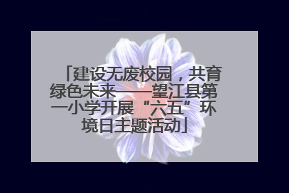 建设无废校园，共育绿色未来——望江县第一小学开展“六五”环境日主题活动