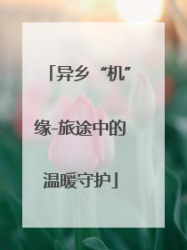 异乡“机”缘-旅途中的温暖守护
