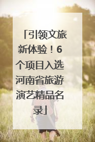 引领文旅新体验！6个项目入选河南省旅游演艺精品名录