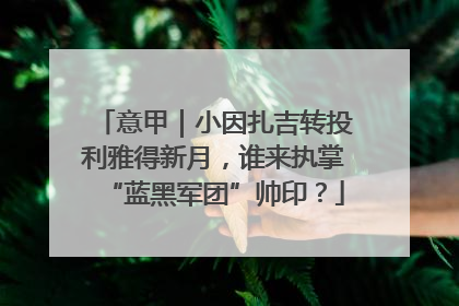 意甲｜小因扎吉转投利雅得新月，谁来执掌“蓝黑军团”帅印？