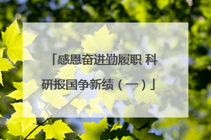 感恩奋进勤履职 科研报国争新绩（一）