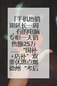 手机热销期延长一周，有的电脑专柜一天销售额25万……“国补+店补”双重优惠点燃德州“考后经济”