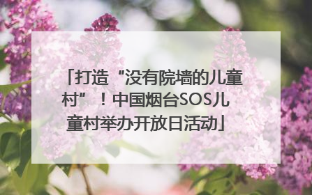 打造“没有院墙的儿童村”！中国烟台SOS儿童村举办开放日活动