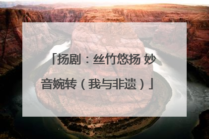 扬剧：丝竹悠扬 妙音婉转（我与非遗）