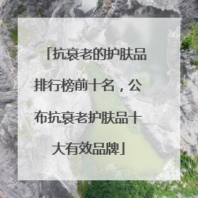 抗衰老的护肤品排行榜前十名，公布抗衰老护肤品十大有效品牌