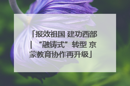 报效祖国 建功西部｜“融铸式”转型 京蒙教育协作再升级