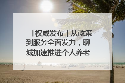权威发布｜从政策到服务全面发力，聊城加速推进个人养老金制度落地