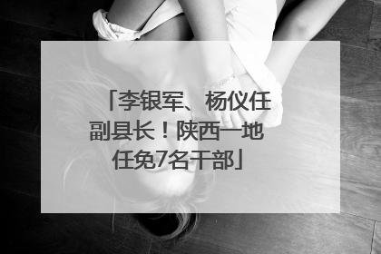 李银军、杨仪任副县长！陕西一地任免7名干部
