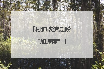 村道改造急盼“加速度”