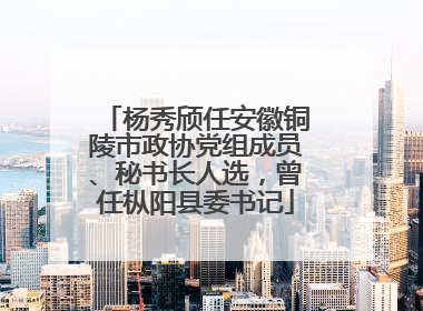杨秀颀任安徽铜陵市政协党组成员、秘书长人选，曾任枞阳县委书记