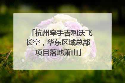 杭州牵手吉利沃飞长空，华东区域总部项目落地萧山