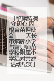 擎旗铸魂守初心 固根育苗担使命——天长市炳辉小学与萧县师范学校附属小学结对共建活动纪实